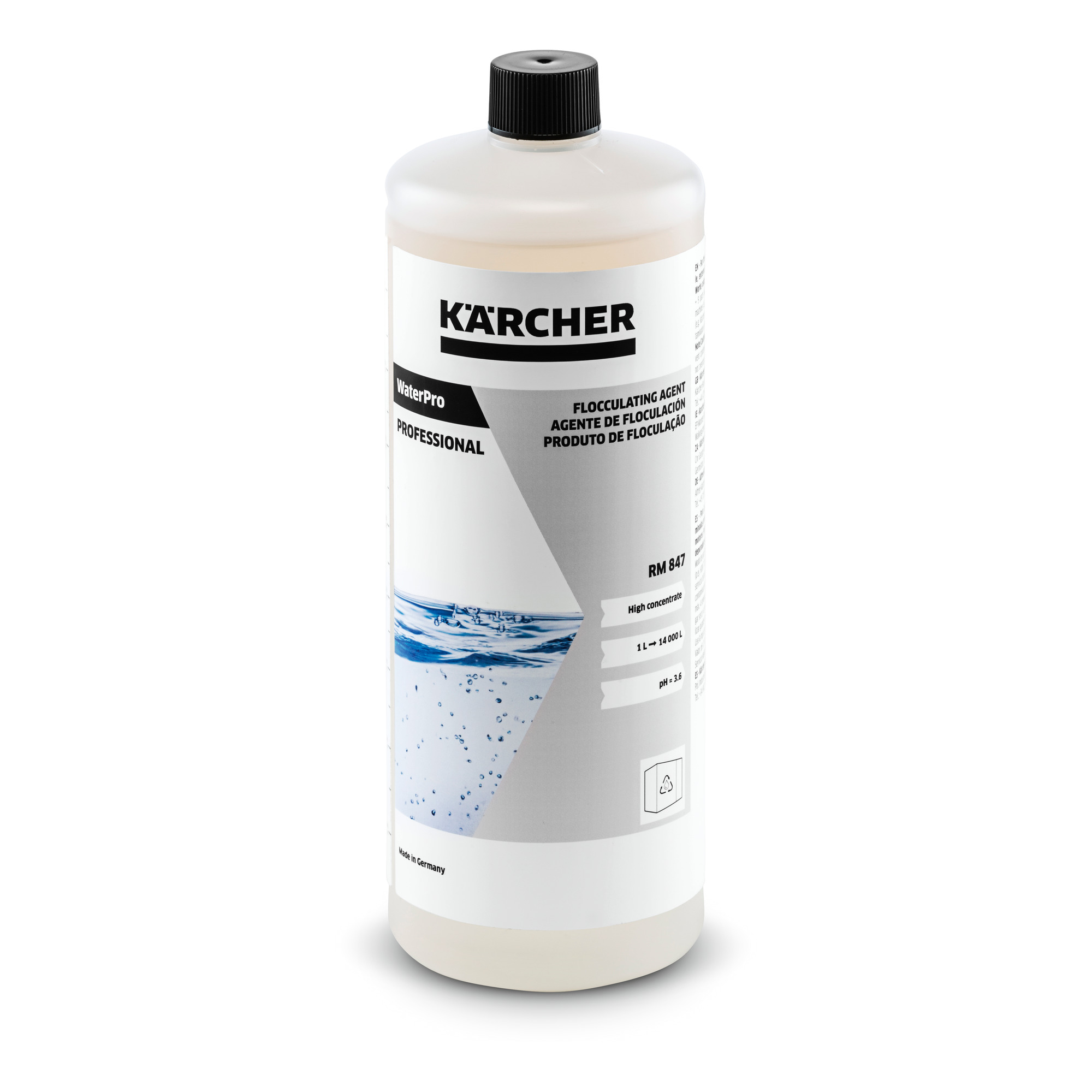 Das Bild zeigt das Produkt Kärcher Flockungshilfsmittel RM 847  1 l.