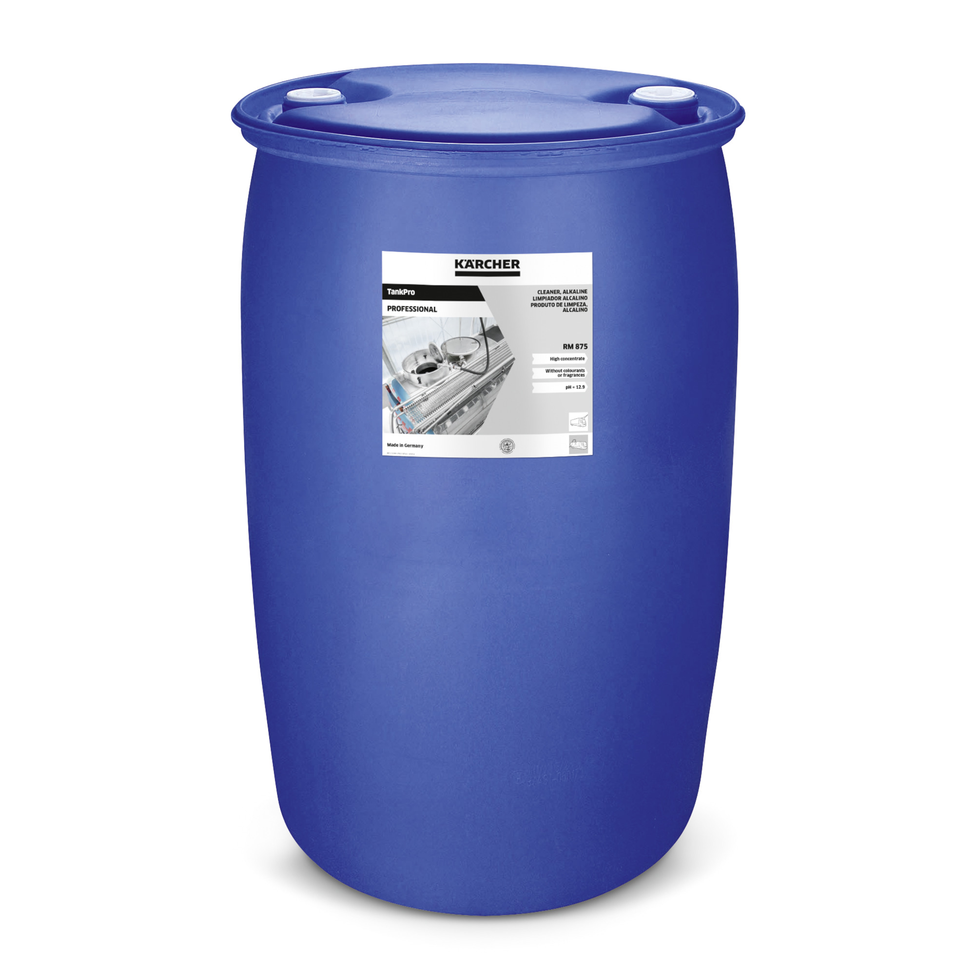 Das Bild zeigt das Produkt Kärcher TankPro Reiniger, alkalisch RM 875, 200L.